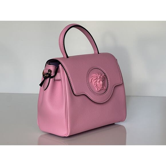 NWT $2125 Versace Top Handle Leather Pink Small Shoulder Bag DBFI040 Italy - Picture 7 of 16